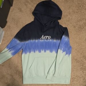 Aeropostale Navy and Light Blue Tie-Dye Hoodie